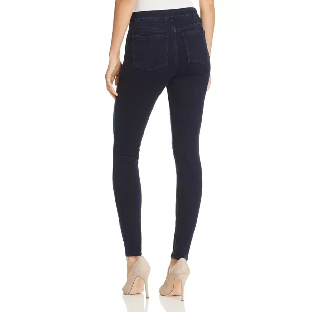 Spanx Jeanish Leggings Medium Dark Indigo Blue High Rise Skinny Pull On Denim